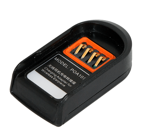 POA107 – 海能达无线耳机充电器（适用于 ESW01） POA107 紧凑型充电器可使用 micro USB 数据线为无线耳机ESW01充电，这是 ADN-01 或 ADN-02 的替代充电解决方案。